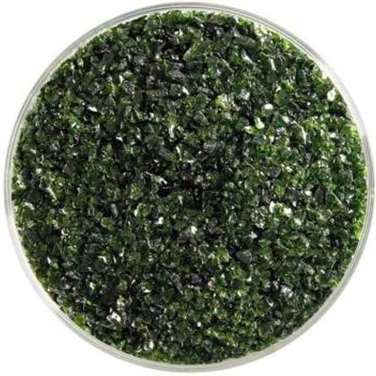 Bullseye Frit Light Aventurine Green Medium Transparent 5oz. 90 COE